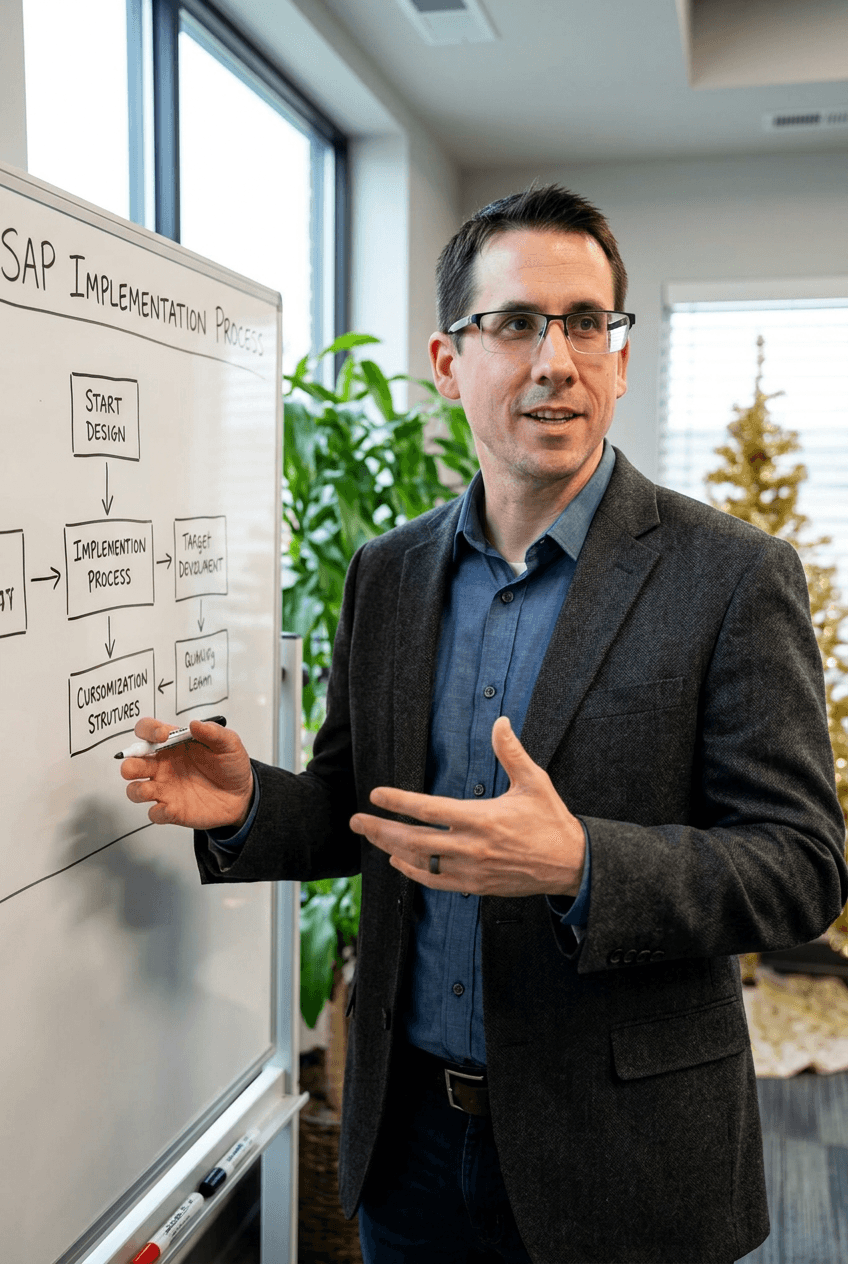 Preston Whitlow standing in front of his credentials and certifications